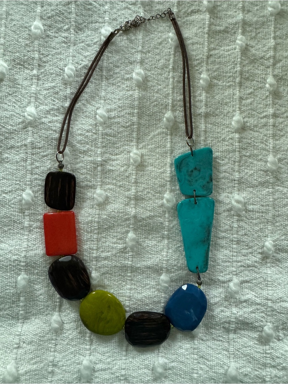 Vintage Unique chunky bead statement necklace multicolor